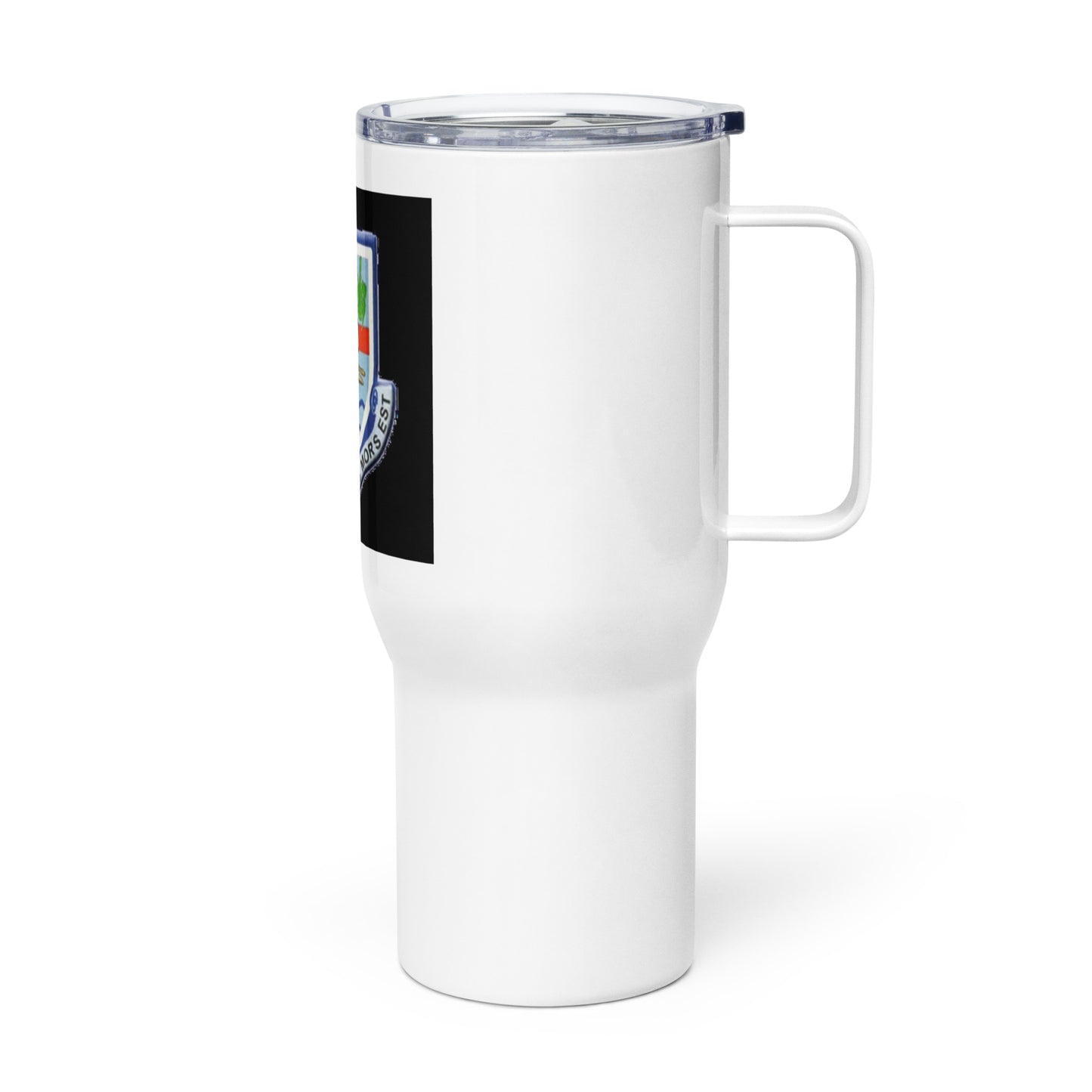 Travel mug with a handle