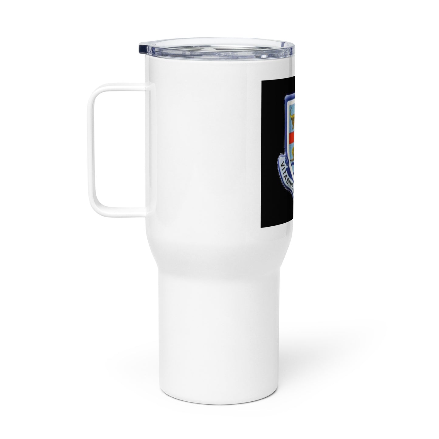 Travel mug with a handle