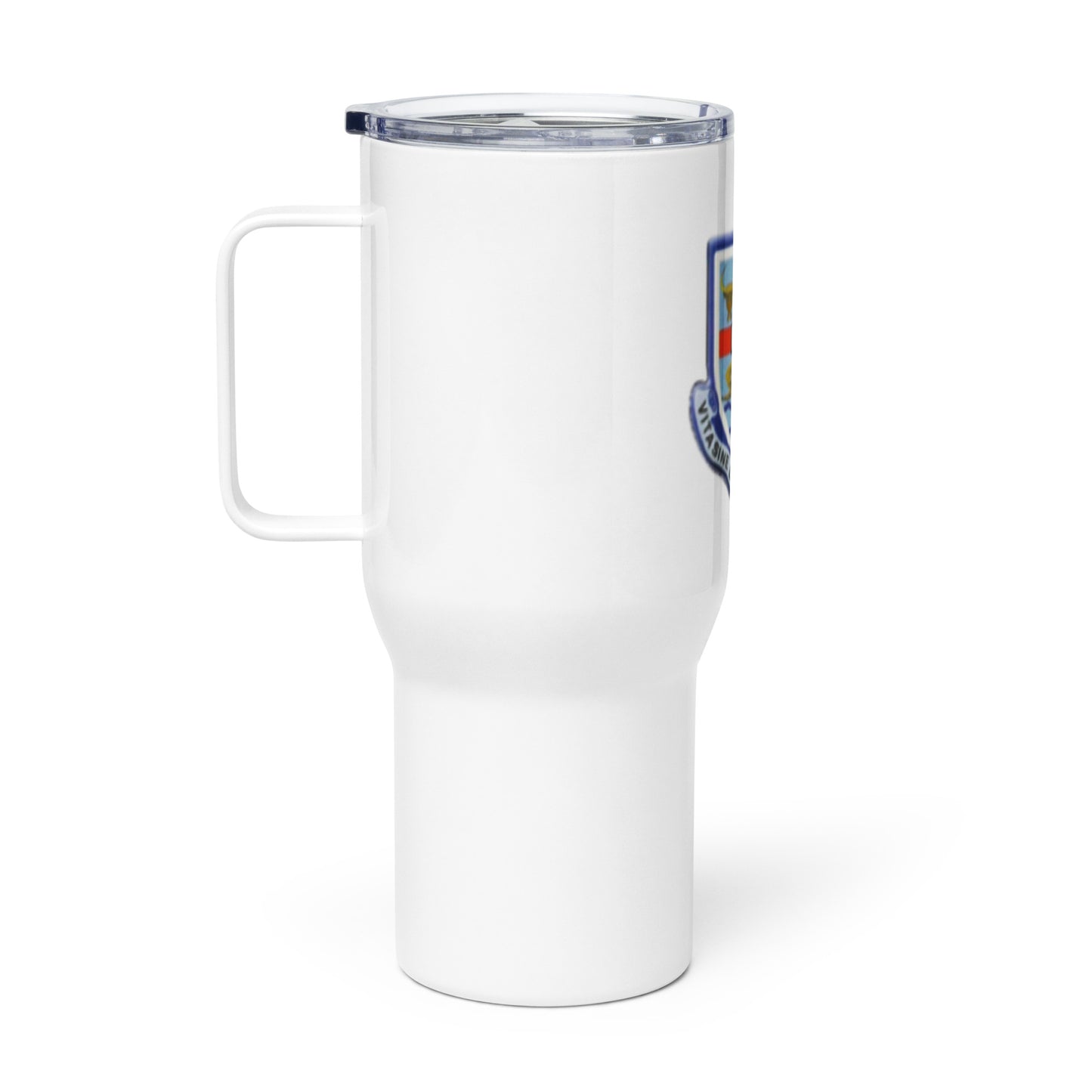 Travel mug with a handle